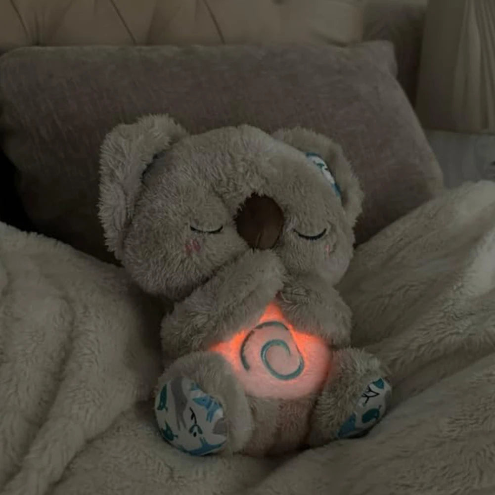 Cute Koala Baby Sleep Buddy Plush Doll with Music Lights Breathing Koala Bear Toy Anxiety Relief Soothing Plush Stuffed Animal