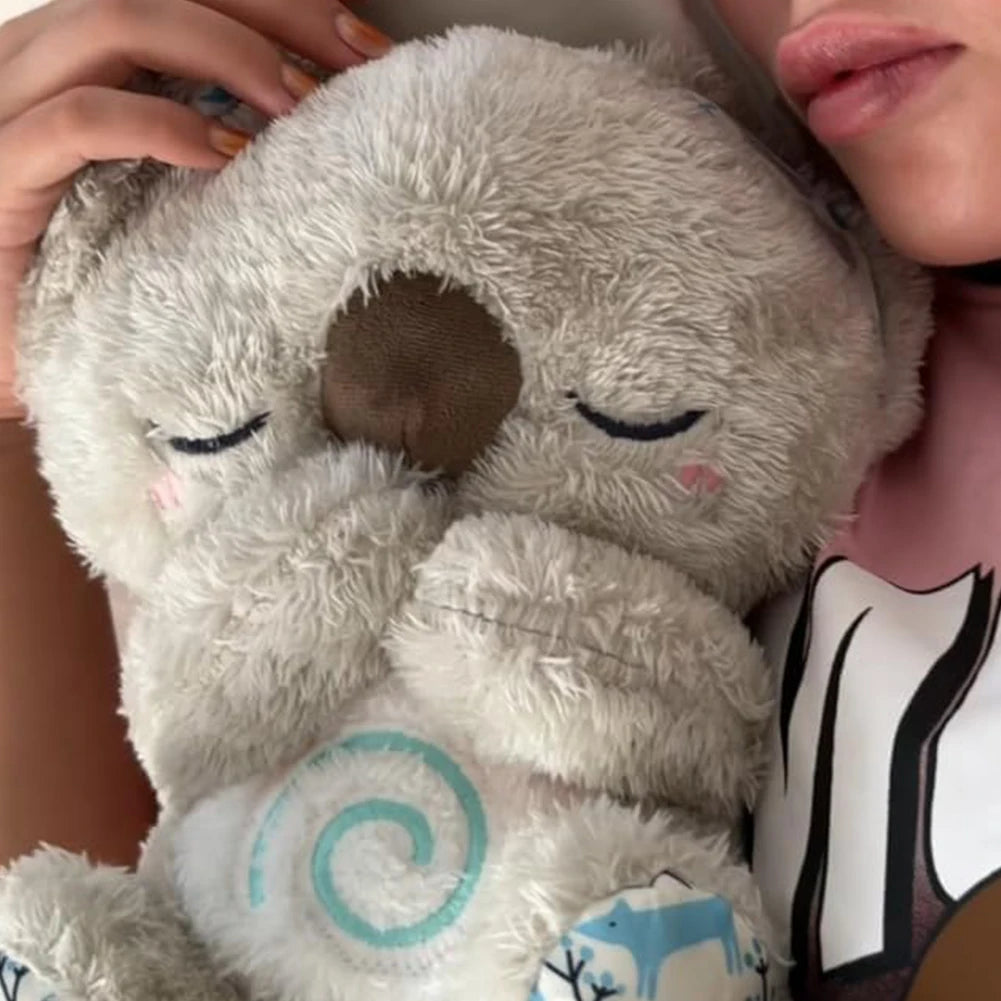 Cute Koala Baby Sleep Buddy Plush Doll with Music Lights Breathing Koala Bear Toy Anxiety Relief Soothing Plush Stuffed Animal