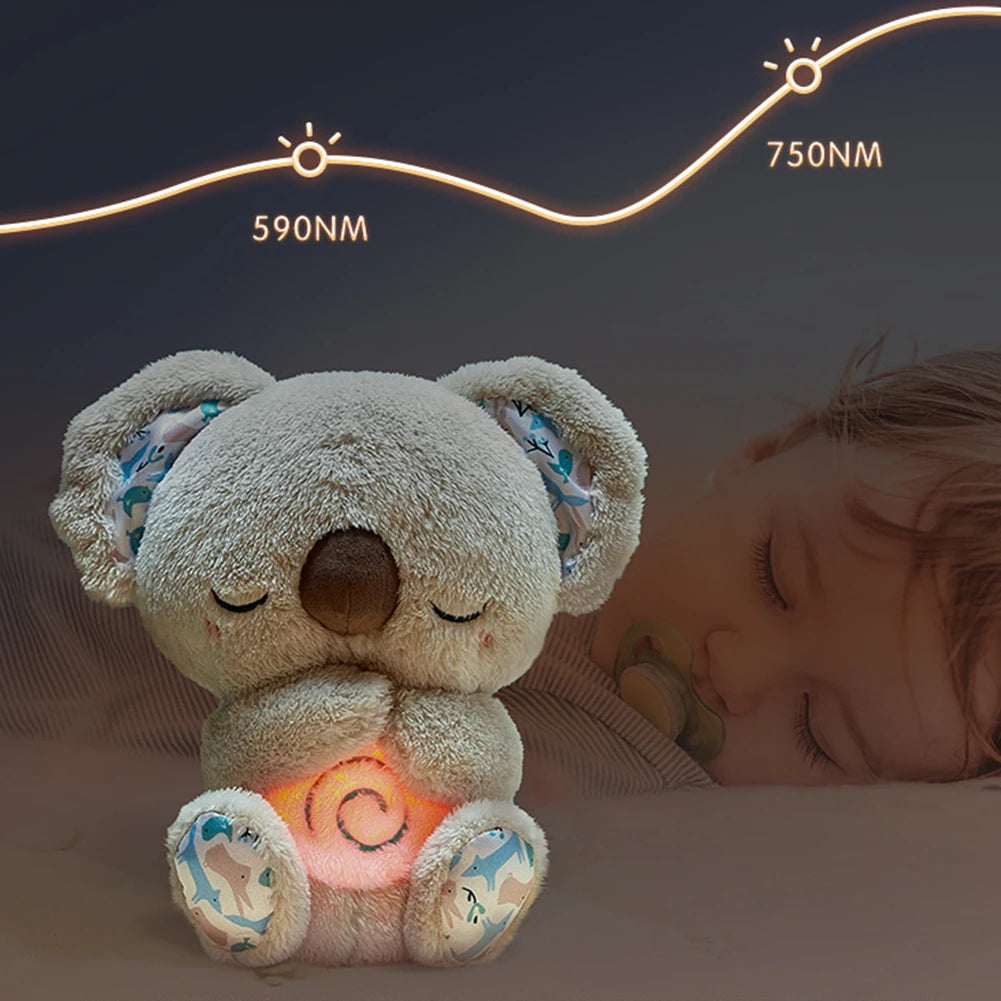 Cute Koala Baby Sleep Buddy Plush Doll with Music Lights Breathing Koala Bear Toy Anxiety Relief Soothing Plush Stuffed Animal
