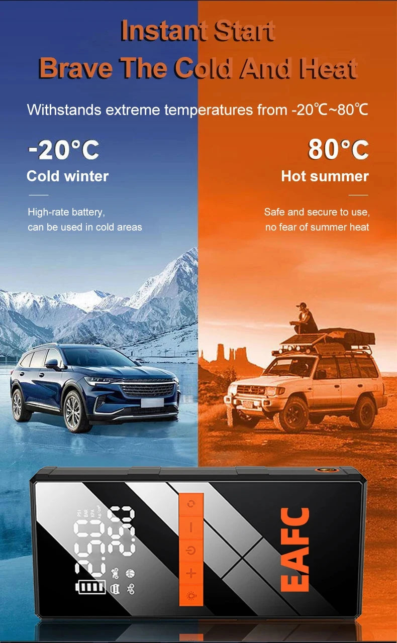 12V Car Jump Starter 4 In 1 Car And Pump Air Compressor