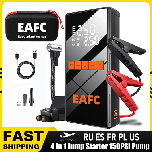 12V Car Jump Starter 4 In 1 Car And Pump Air Compressor