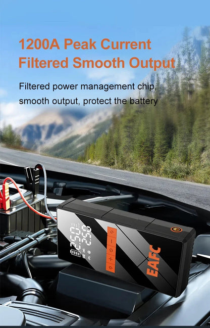 12V Car Jump Starter 4 In 1 Car And Pump Air Compressor