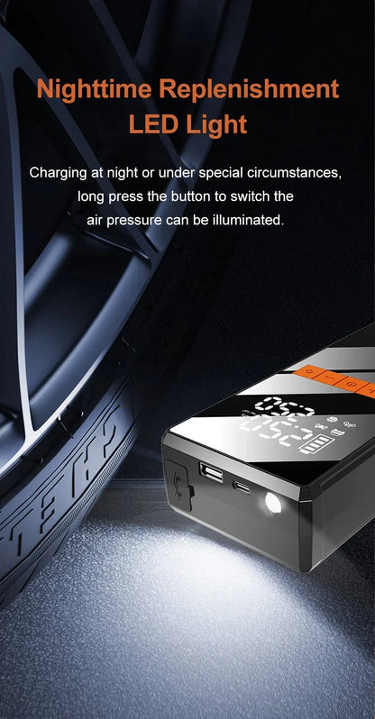 12V Car Jump Starter 4 In 1 Car And Pump Air Compressor