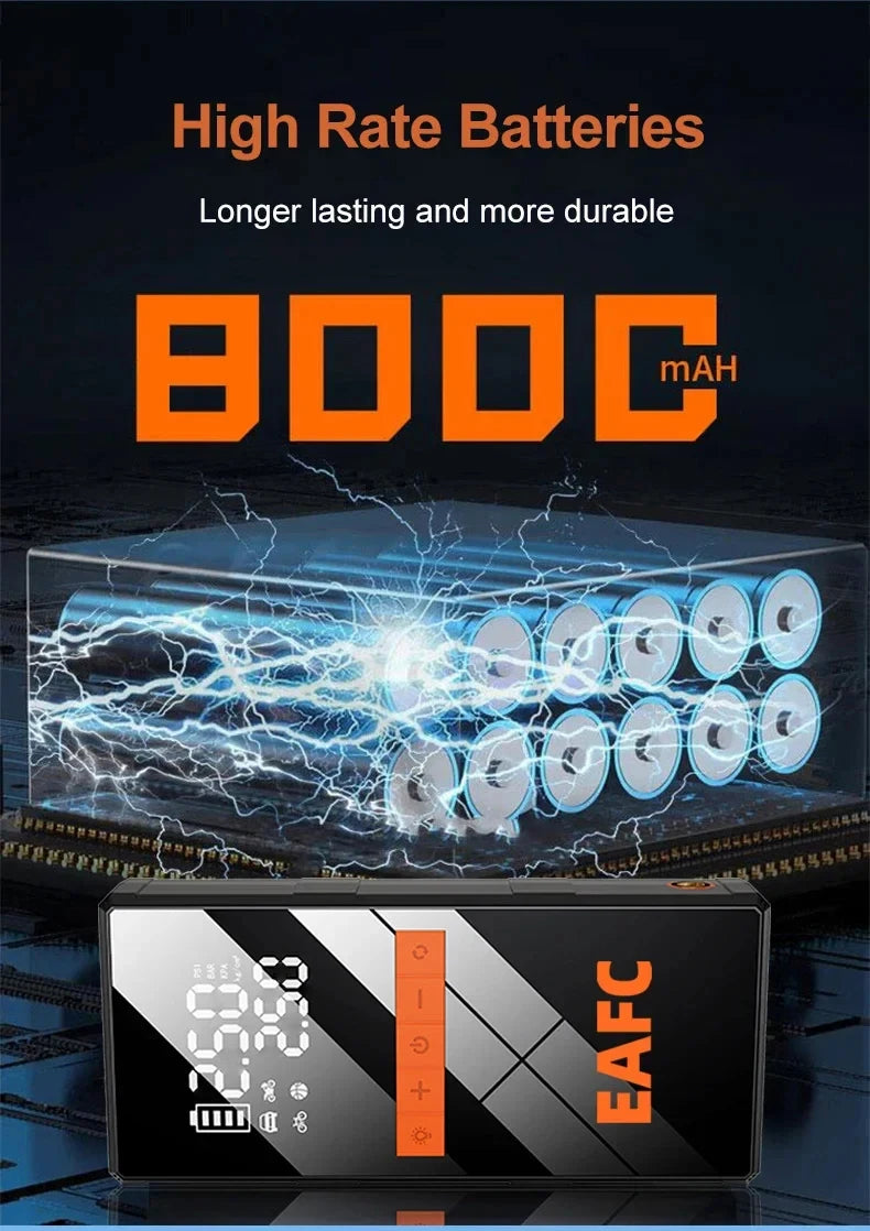 12V Car Jump Starter 4 In 1 Car And Pump Air Compressor