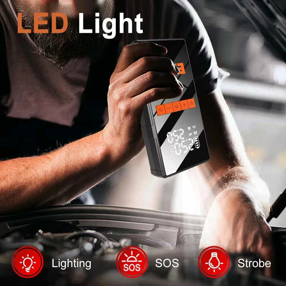 12V Car Jump Starter 4 In 1 Car And Pump Air Compressor